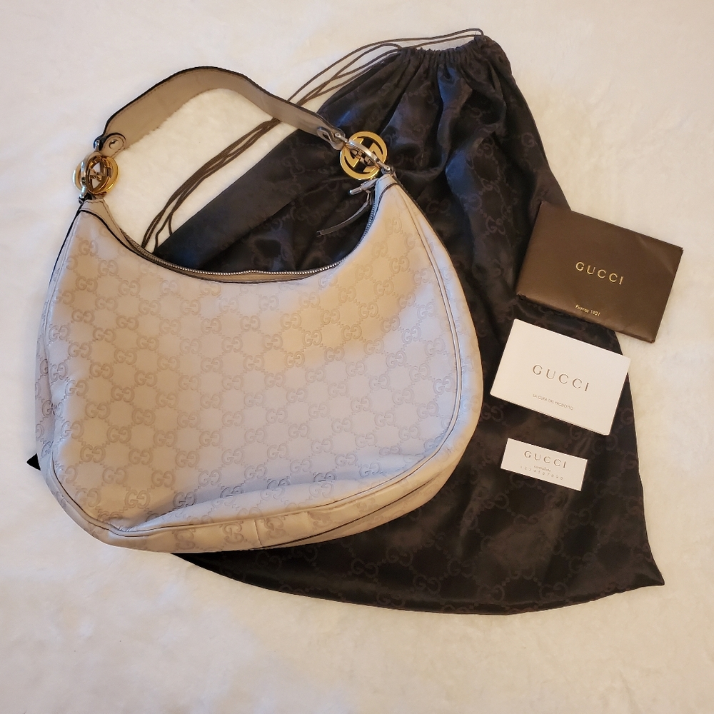Gucci Guccissima Signature Monogram Embossed Hobo